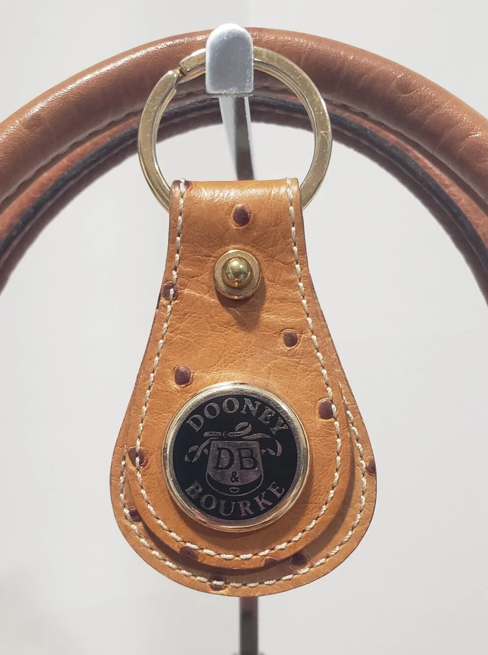 DOONEY & BOURKE Ostrich Embossed Leather Shoulder Satchel Set In Peanut